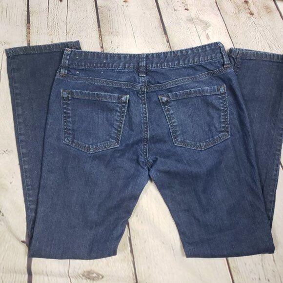 ANN TAYLOR LOFT Modern Straight Jeans High Rise Dark Wash Size  25 - Picture 9 of 10